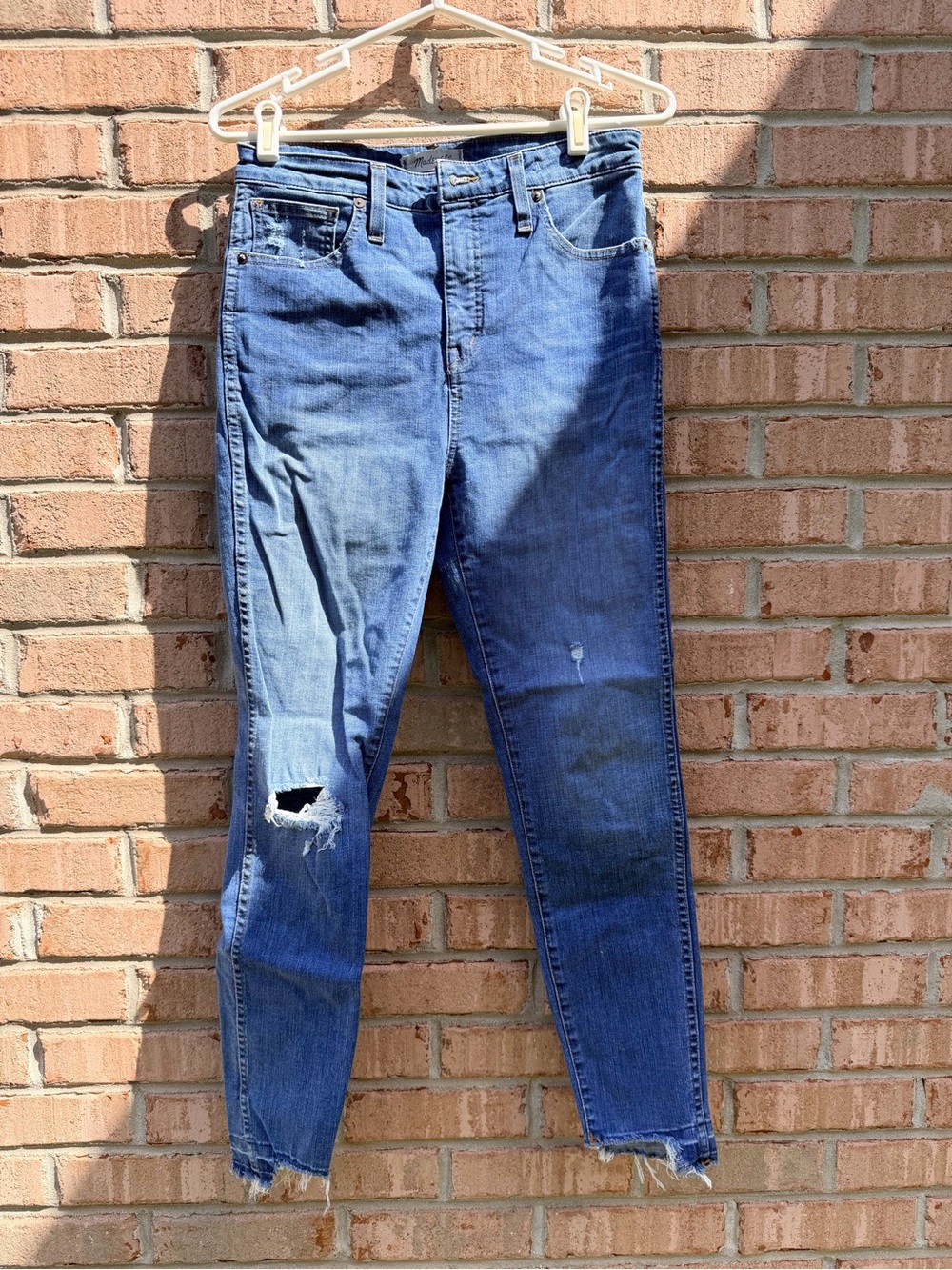 Madewell Women’s Slim Distressed Blue Jeans